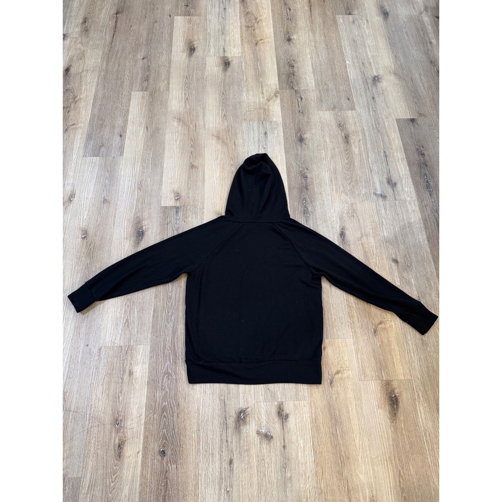 Eddie Bauer Womens Black Pullover Hoodie Raglan Sleeve Sweatshirt Size M‎